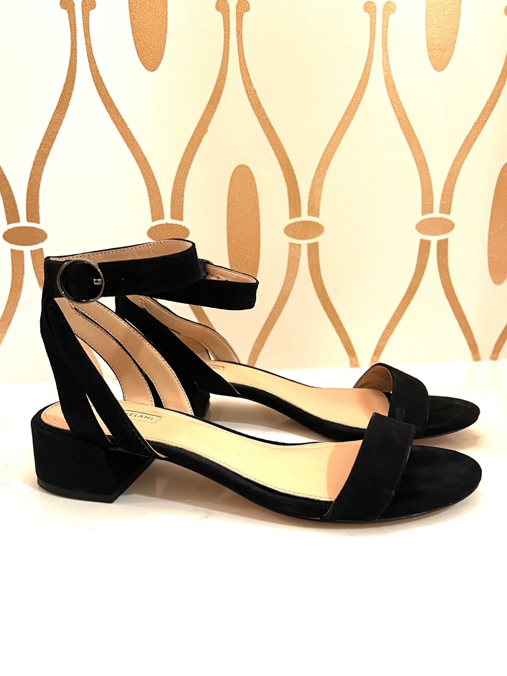 LABOR DAY SALE! Antonio Melani Black Suede Ankle-Strap Sandals
